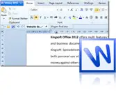 Word processor kingsoft Writer 2013 interface